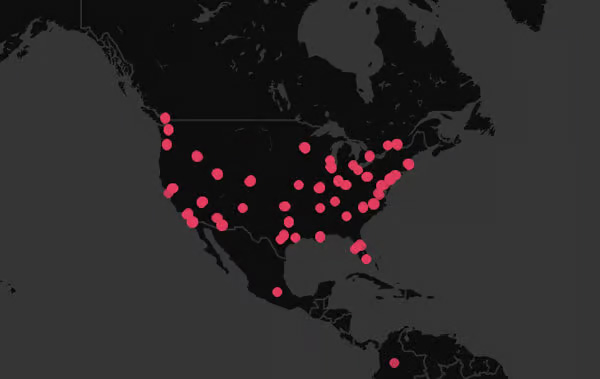 Map showing Circle members around the world